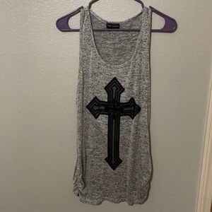 Tank top with cross.